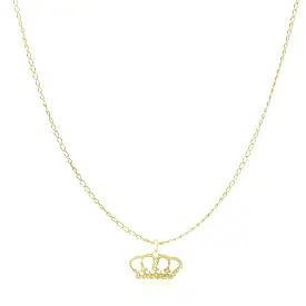 14k Yellow Gold Textured Crown Design Pendant