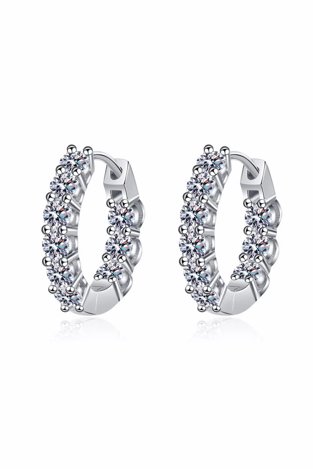 1.8 Ct Moissanite Hoop Earrings