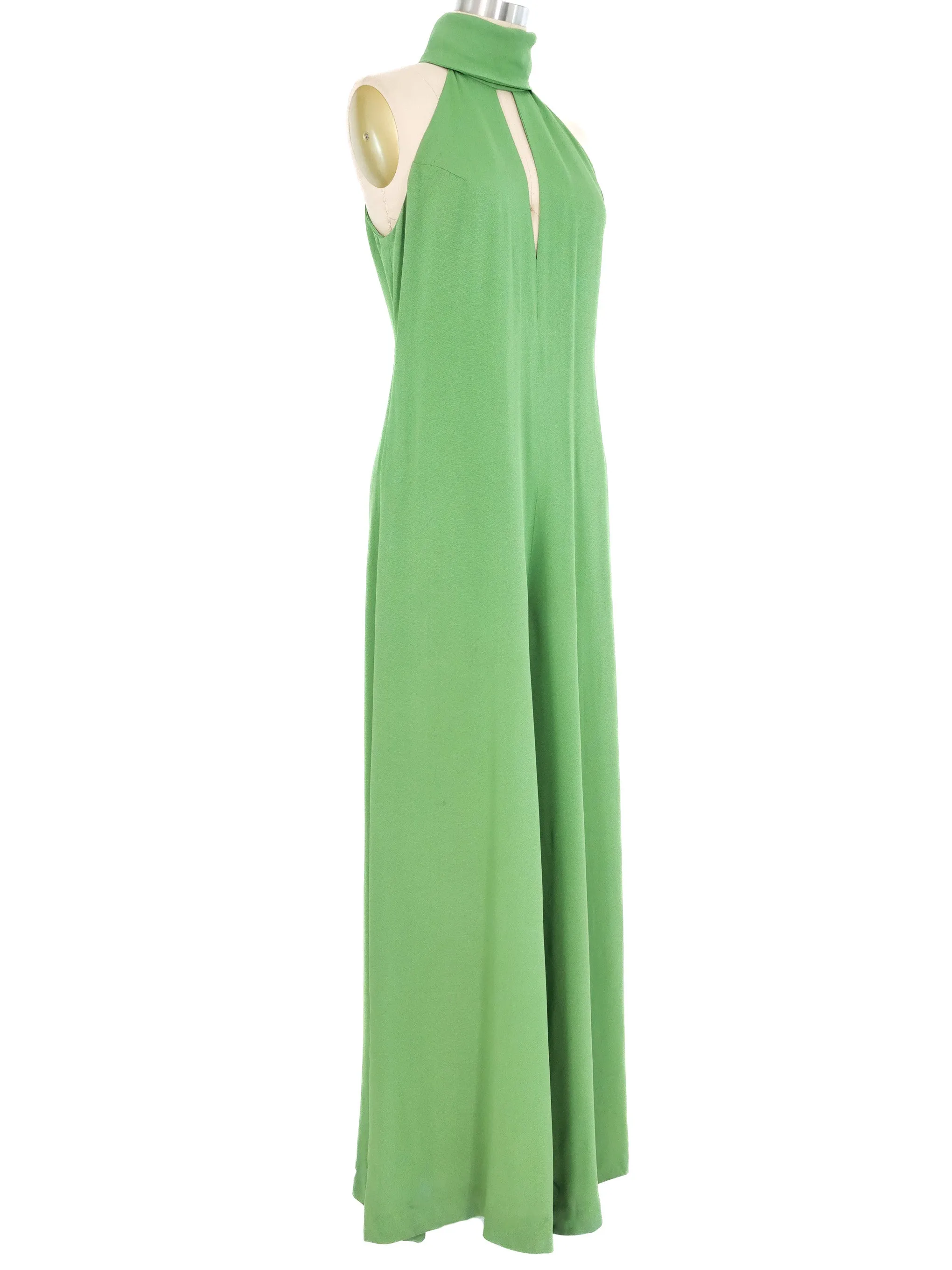 1970s Kelly Green Palazzo Pant Jumpsuit