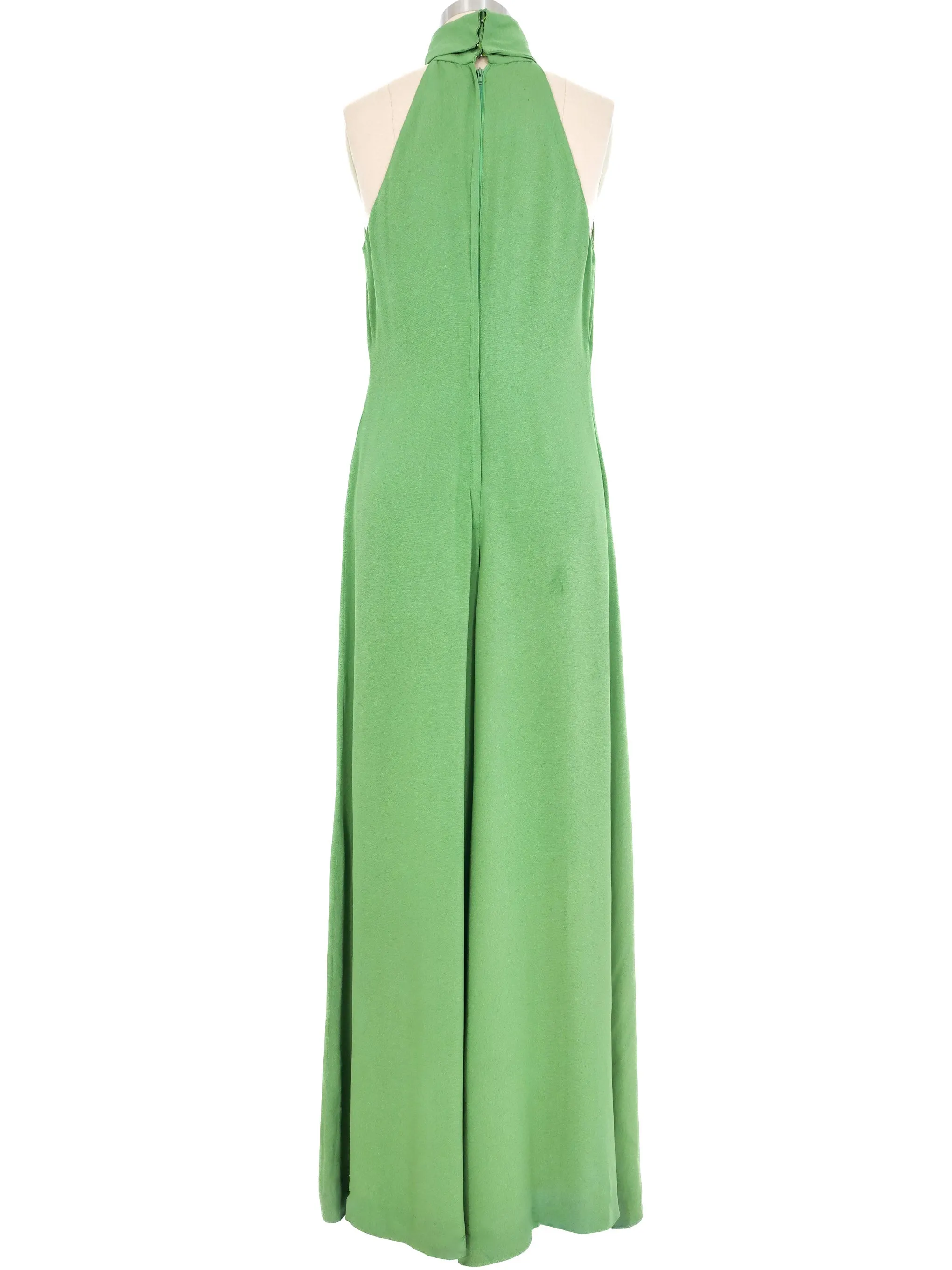 1970s Kelly Green Palazzo Pant Jumpsuit