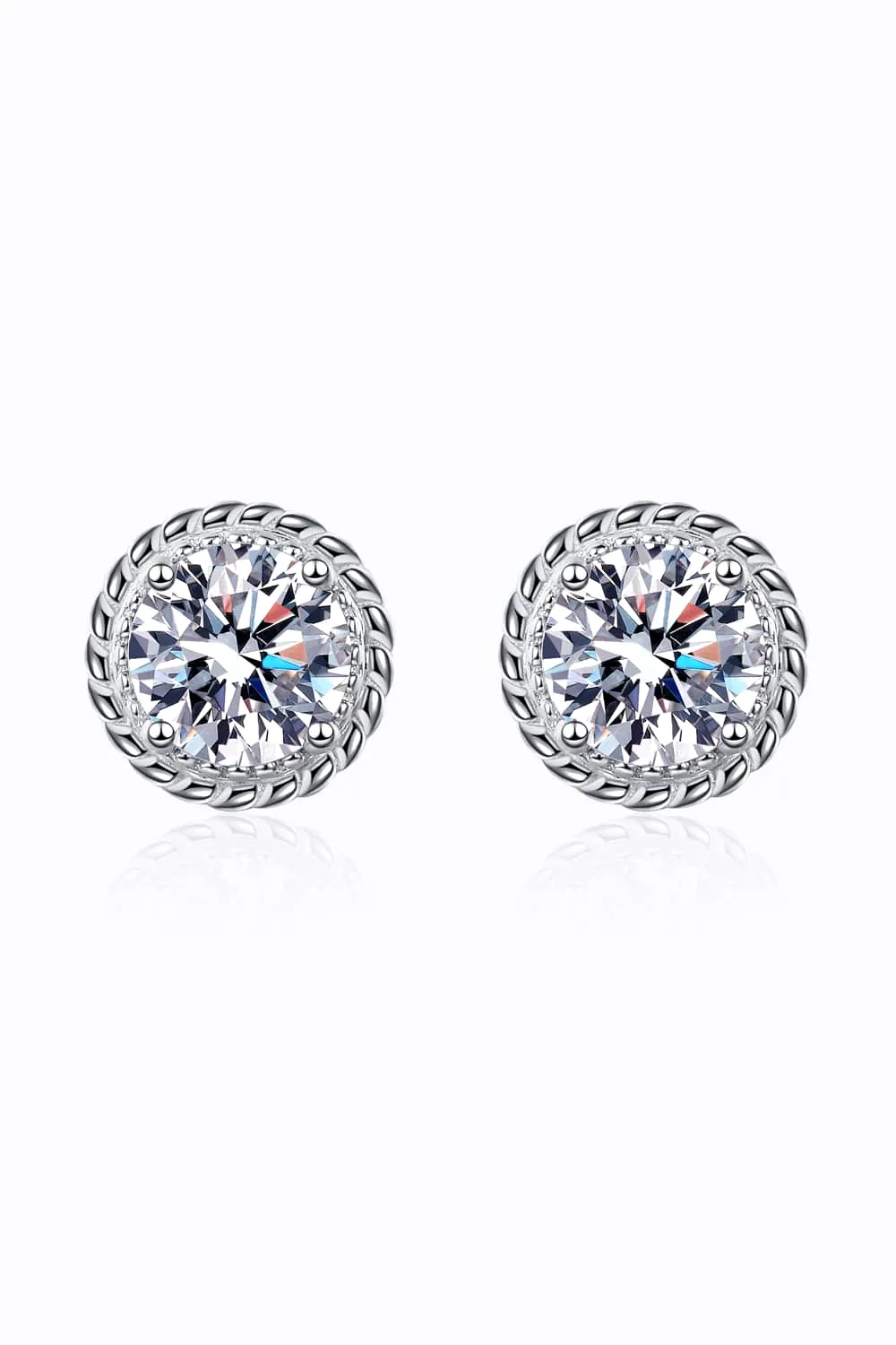 2 Ct Moissanite 925 Sterling Silver Stud Earrings