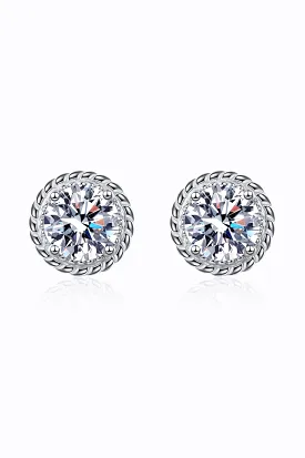 2 Ct Moissanite 925 Sterling Silver Stud Earrings