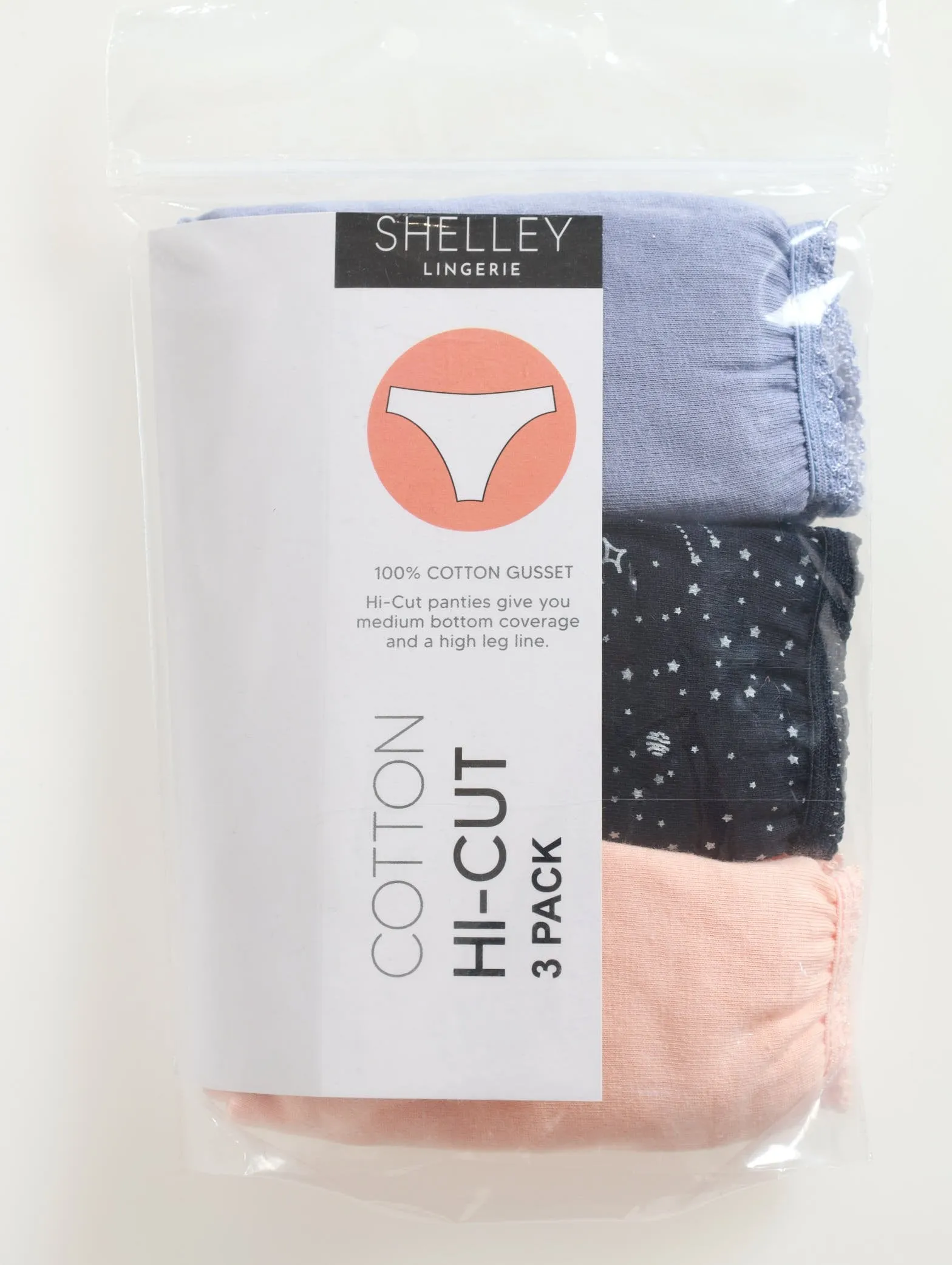 3 Pack Cotton Hicut Panty