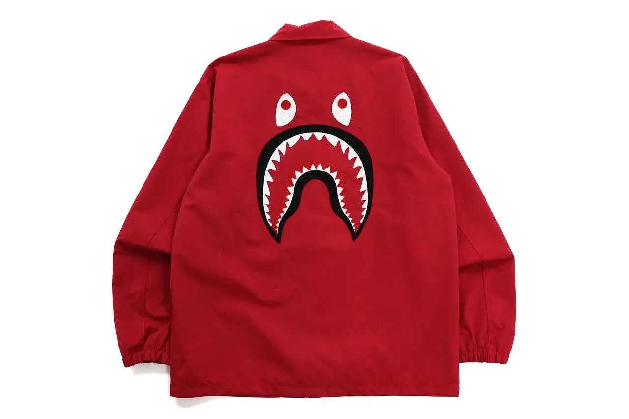 A BATHING APE SHARK COACH JACKET RED