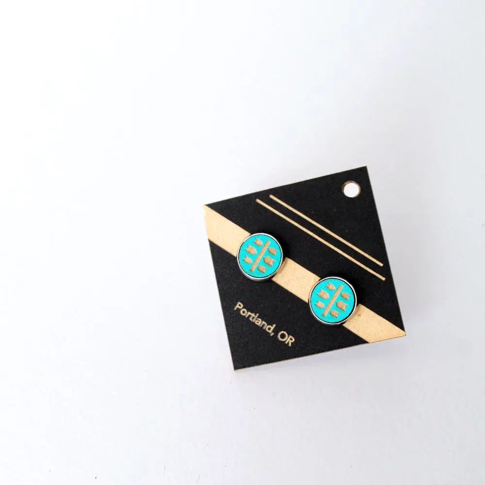 Architectural Laser Cut Birch Stud Earrings: Arrow Stud