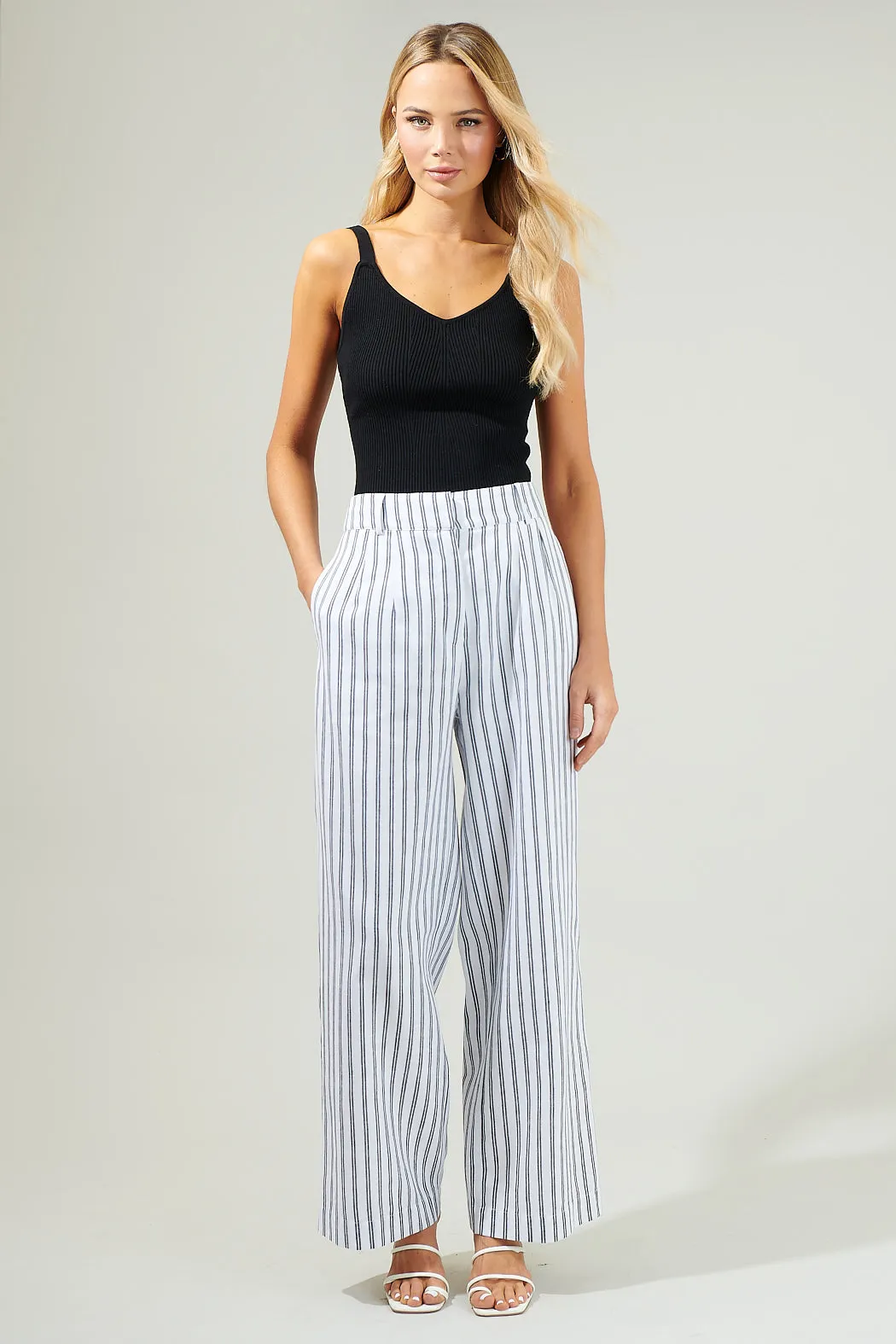 Arlah Striped Pleated Pants