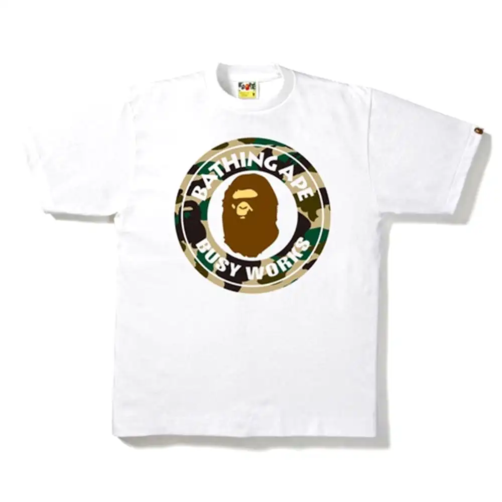 BAPE 1ST CAMO BUSY WORKS TEE WHITE/BEIGE