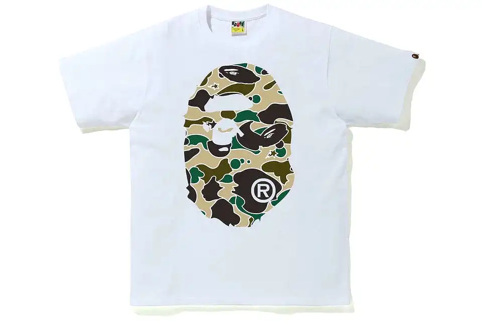 BAPE BIG HEAD CAMO TEE WHITE / YELLOW