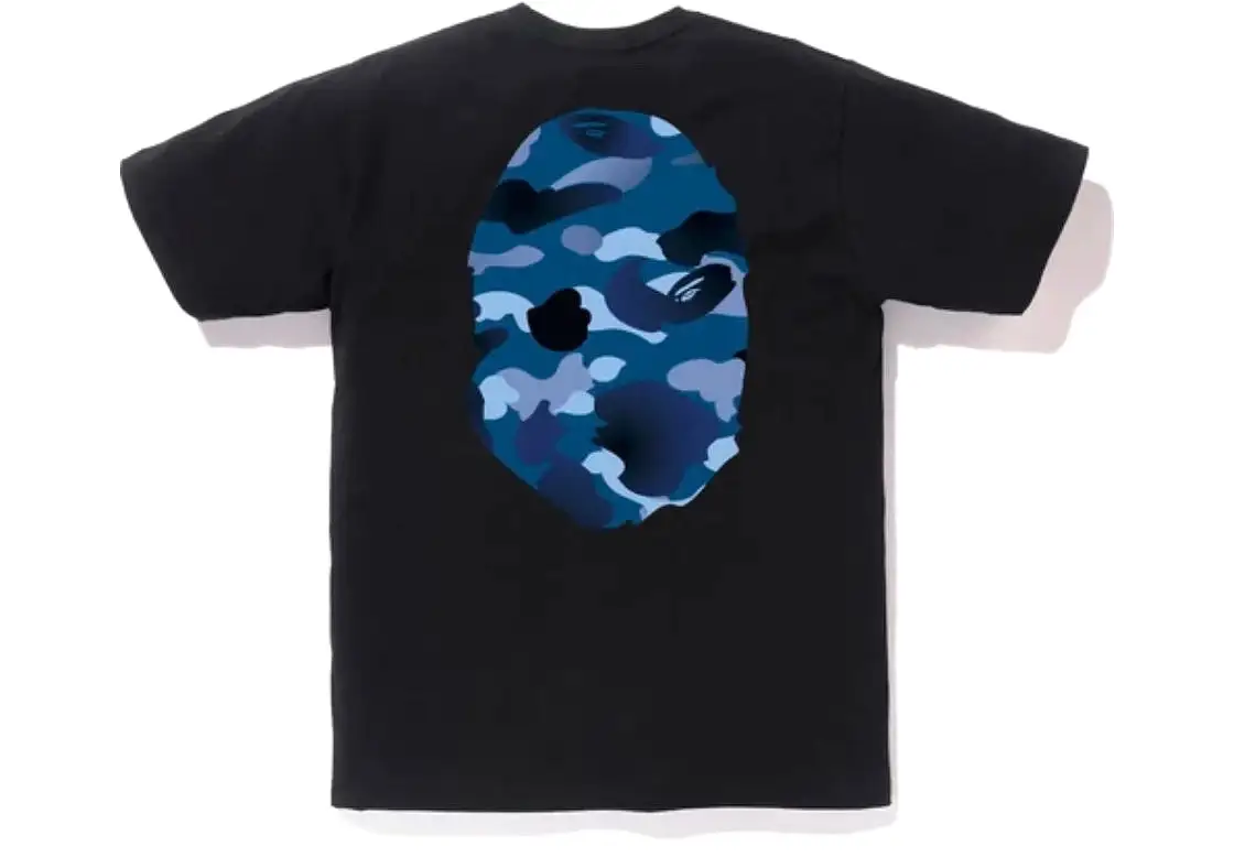 BAPE CAMO BIG APE HEAD TEE BLACK/BLUE