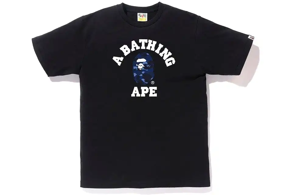 BAPE CAMO COLLEGE TEE BLACK / NAVY