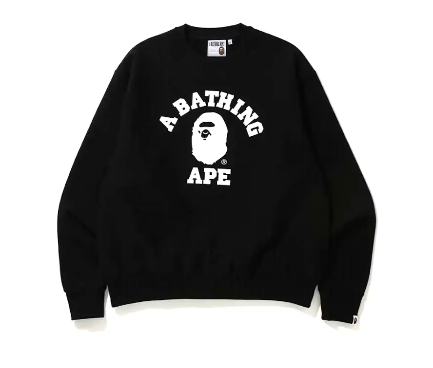 BAPE COLLEGE CREWNECK BLACK