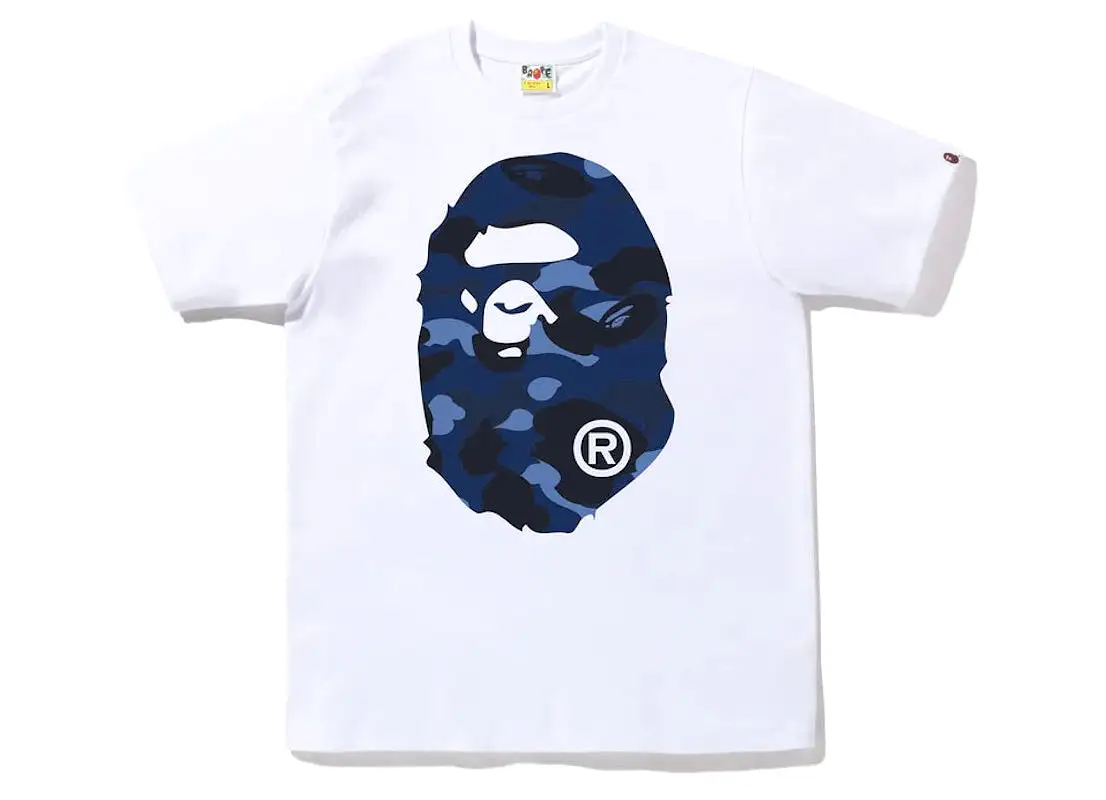 BAPE COLOR CAMO BIG APE HEAD TEE WHITE/BLUE