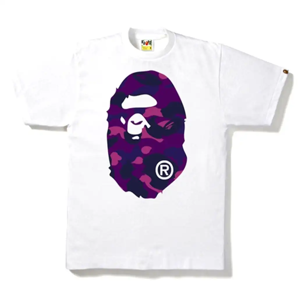 BAPE COLOR CAMO BIG APE HEAD TEE WHITE/PURPLE