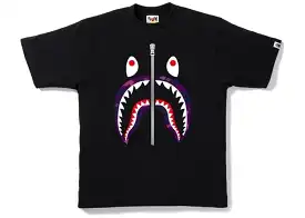 BAPE COLOR CAMO SHARK TEE BLACK/PURPLE