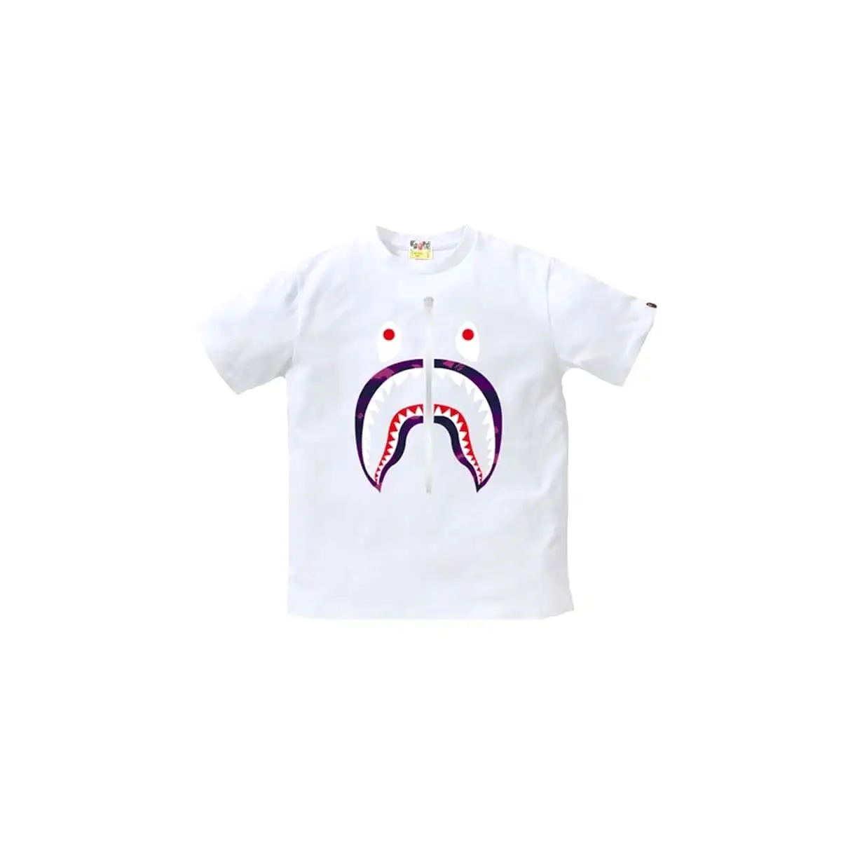 BAPE COLOR CAMO SHARK TEE WHITE/PURPLE