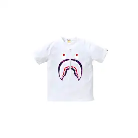 BAPE COLOR CAMO SHARK TEE WHITE/PURPLE