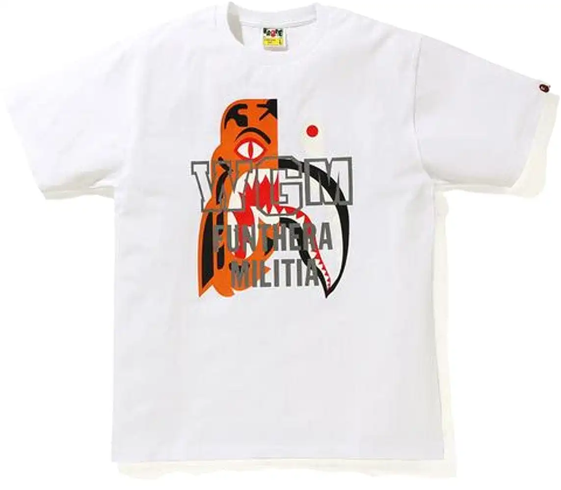 BAPE TIGER SHARK TEE WGM WHITE