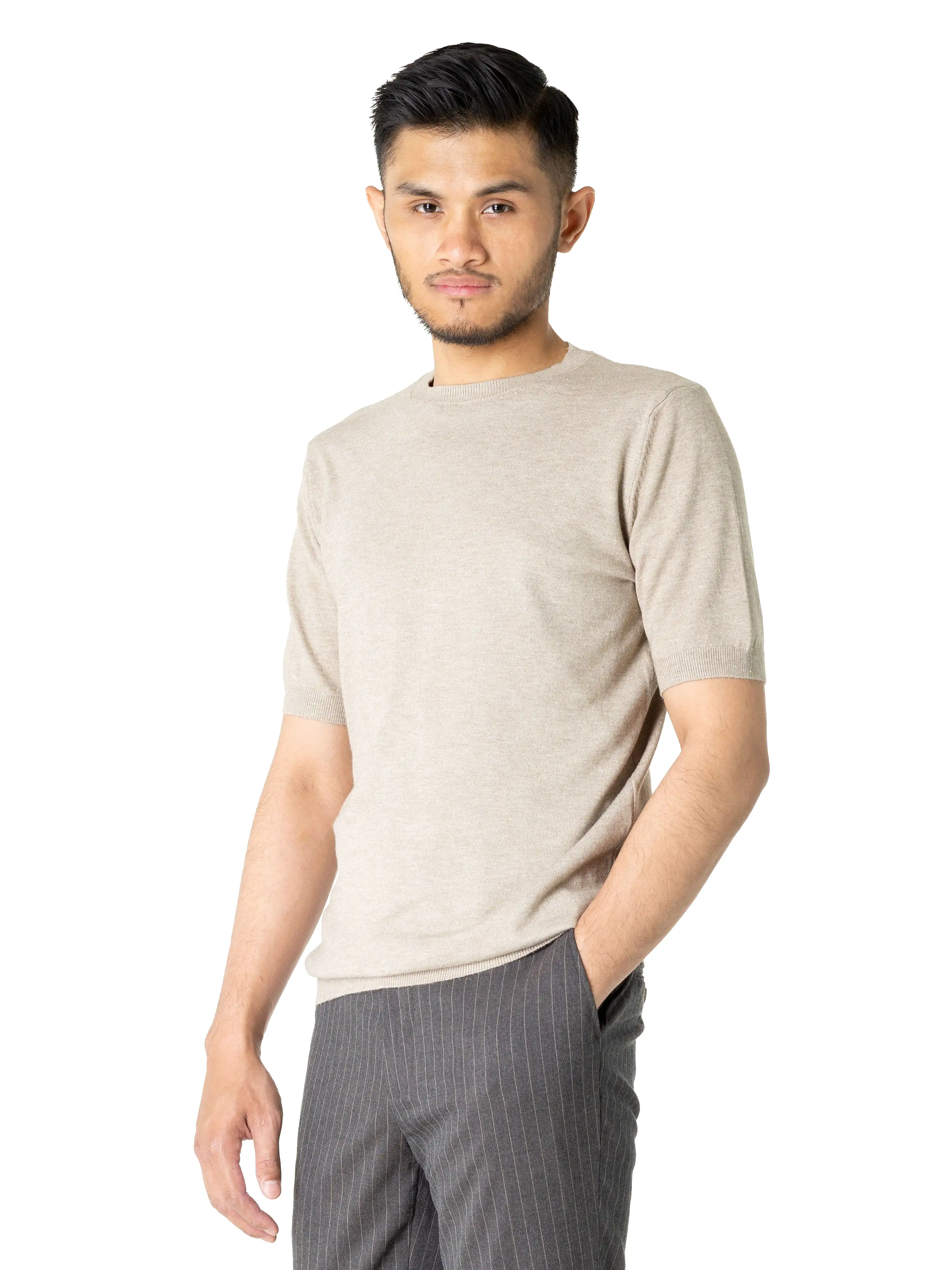 Basic Crew Neck Tee - Ash Grey