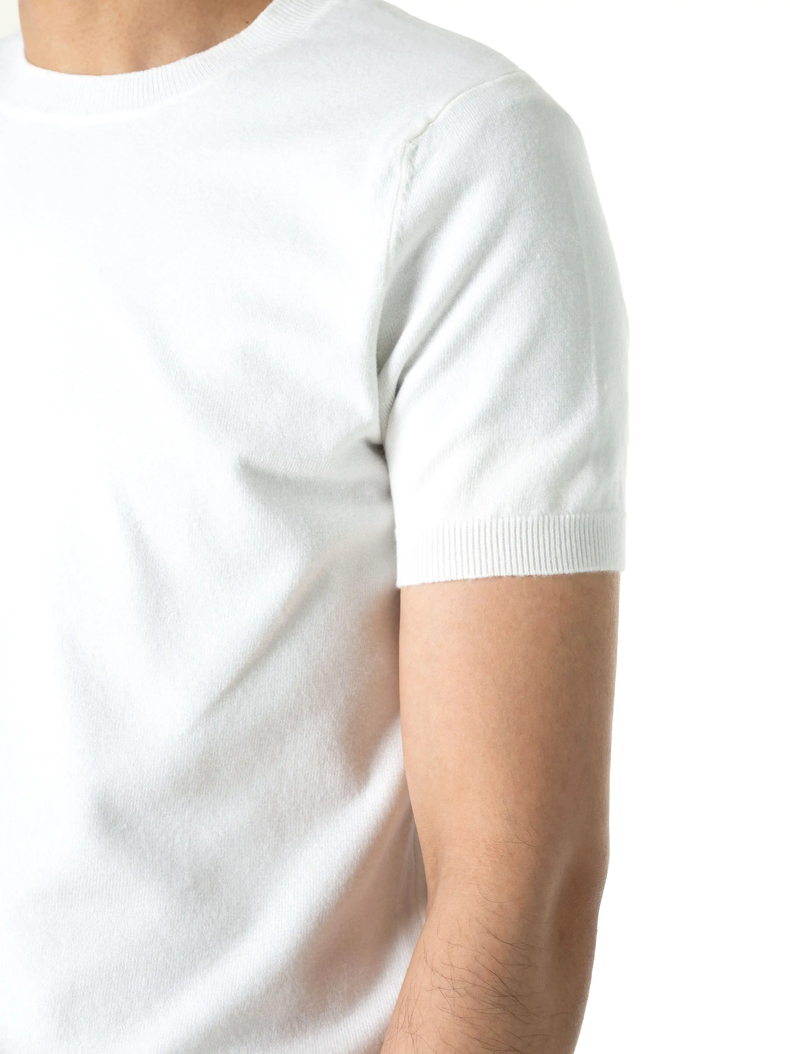 Basic Crew Neck Tee - Sand White