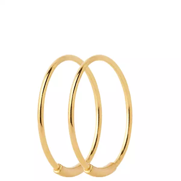 Basic Hoop 22, Gold (pair)