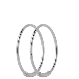 Basic Hoop 22, Silver (pair)