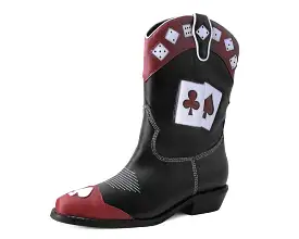 Black & Red Lucky Dice Western Boot