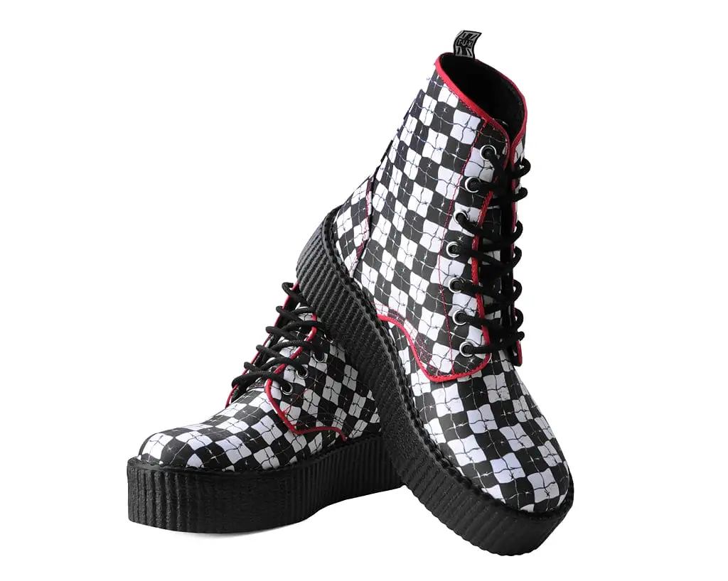 Black & White Checkered Barbwire Mondo Boot