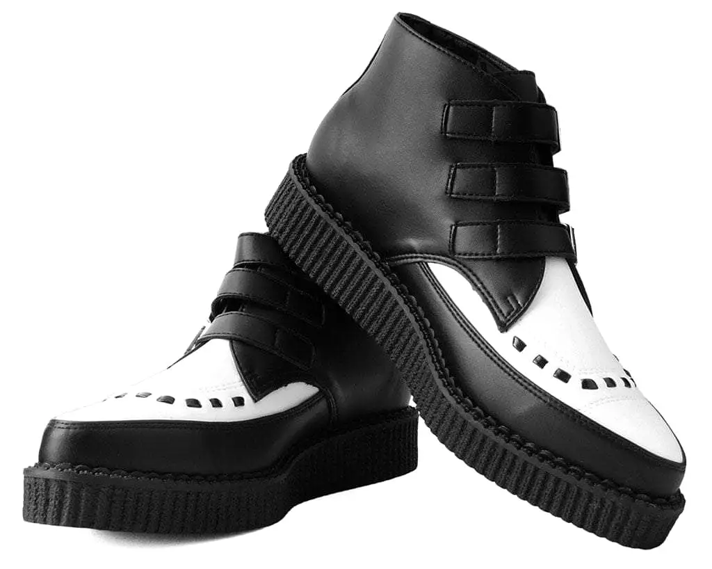 Black & White TUKskin 3-Buckle Pointed Creeper Boot