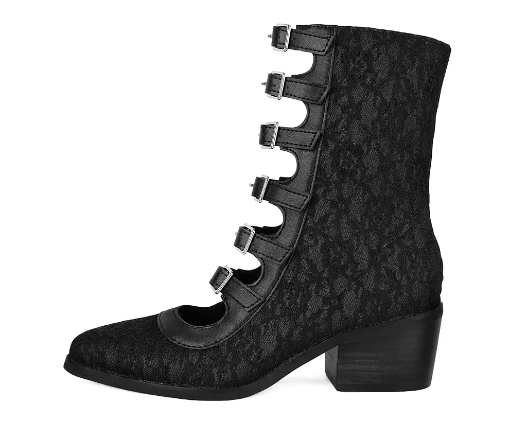 Black Lace Multi-Strap Boot