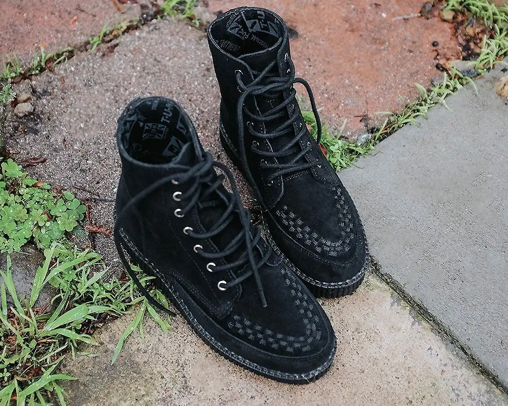 Black Suede 7-Eye Viva Low Boot