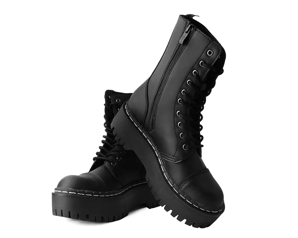 Black TUKskin 10-Eye Double Decker Boot