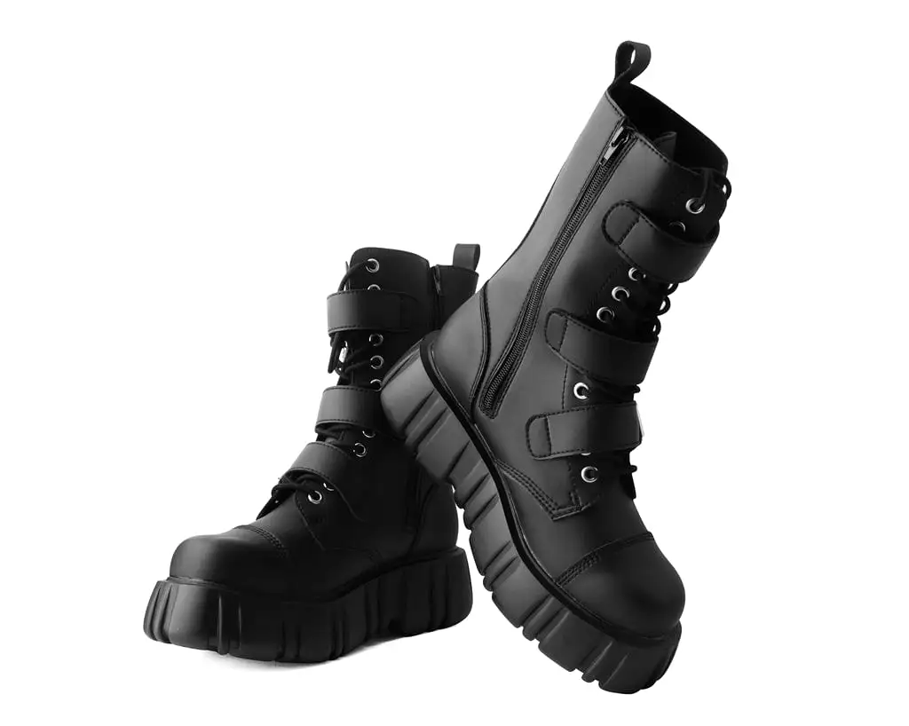 Black TUKskin 3-Buckle Anarchic Airship Boot