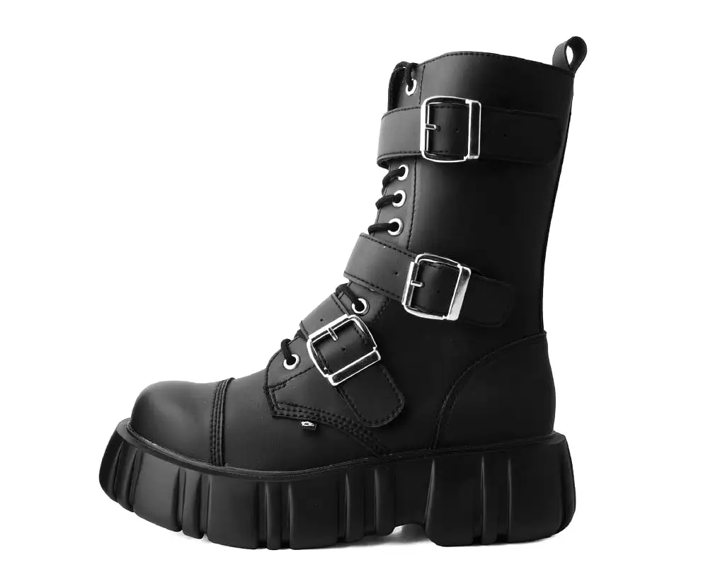 Black TUKskin 3-Buckle Anarchic Airship Boot