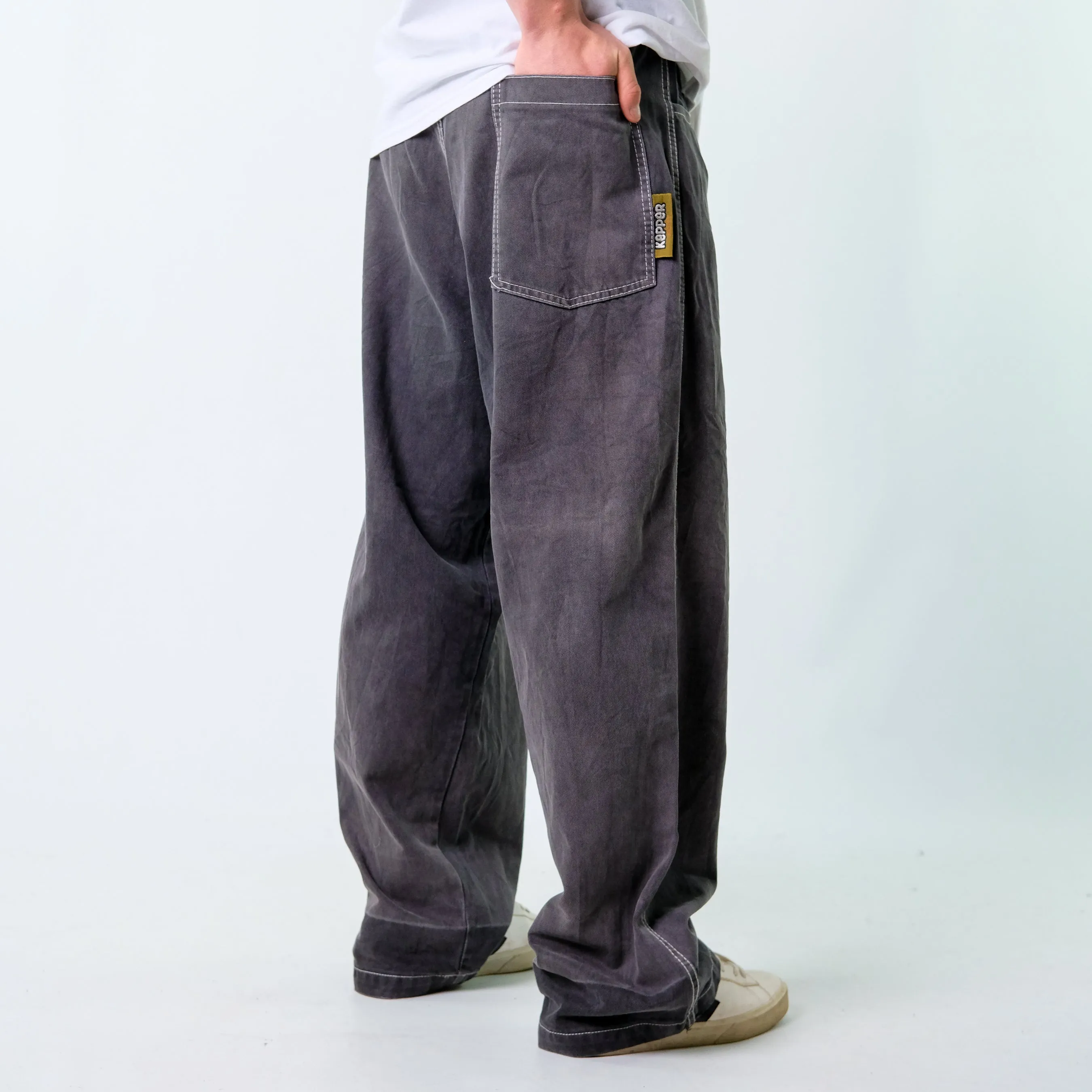 Black y2ks Kapper Denim Hip Hop Baggy Jeans Pants (34x32)