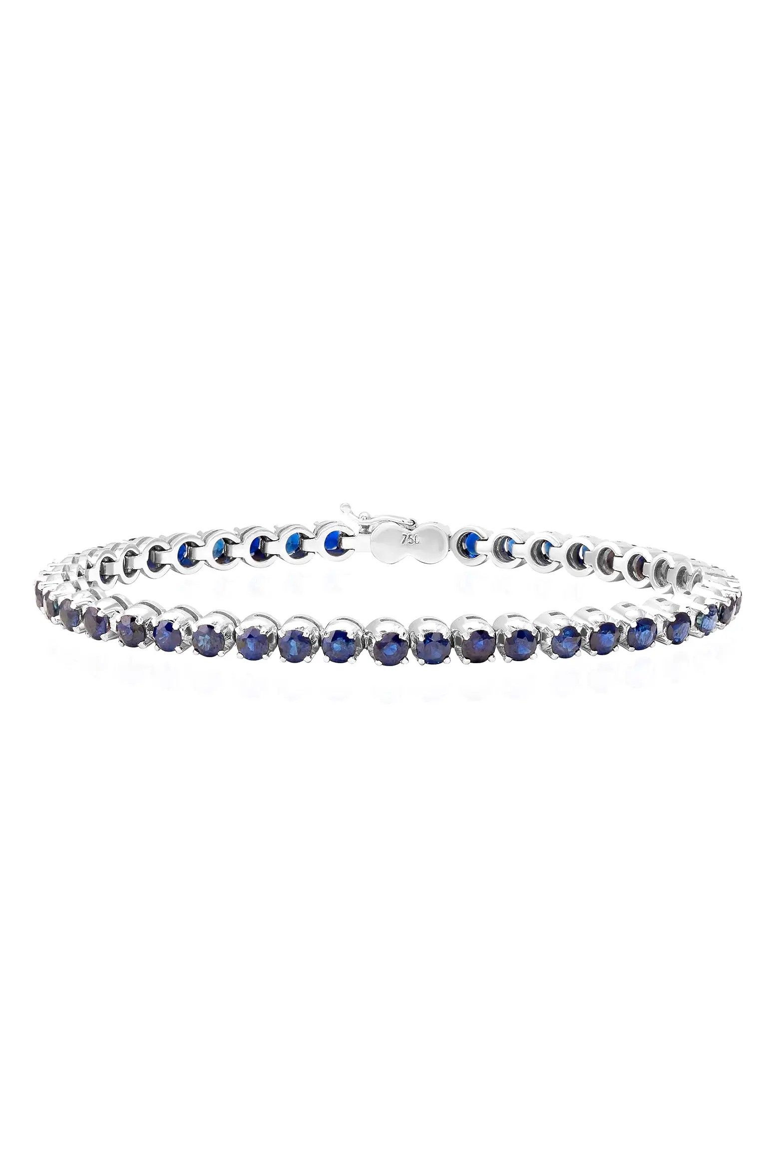 Blue Sapphire Tennis Bracelet in 18k White Gold