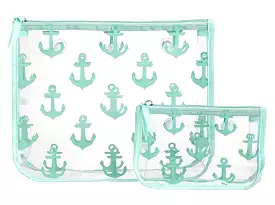 Bogg Bag Decorative Inserts Turquoise Anchor