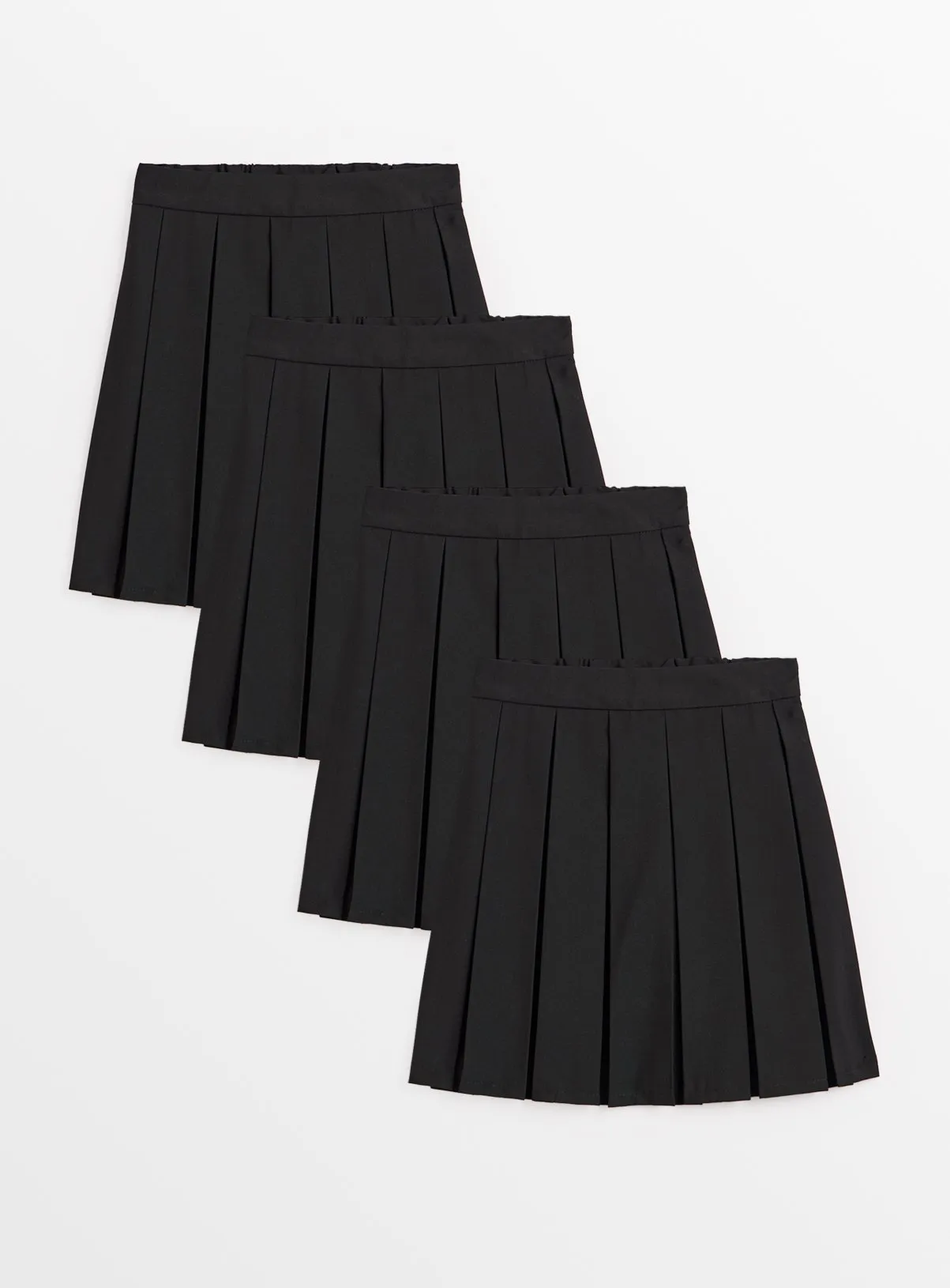 Buy Black Permanent Pleat Skirts 4 Pack 11 years | Skirts and shorts | Tu