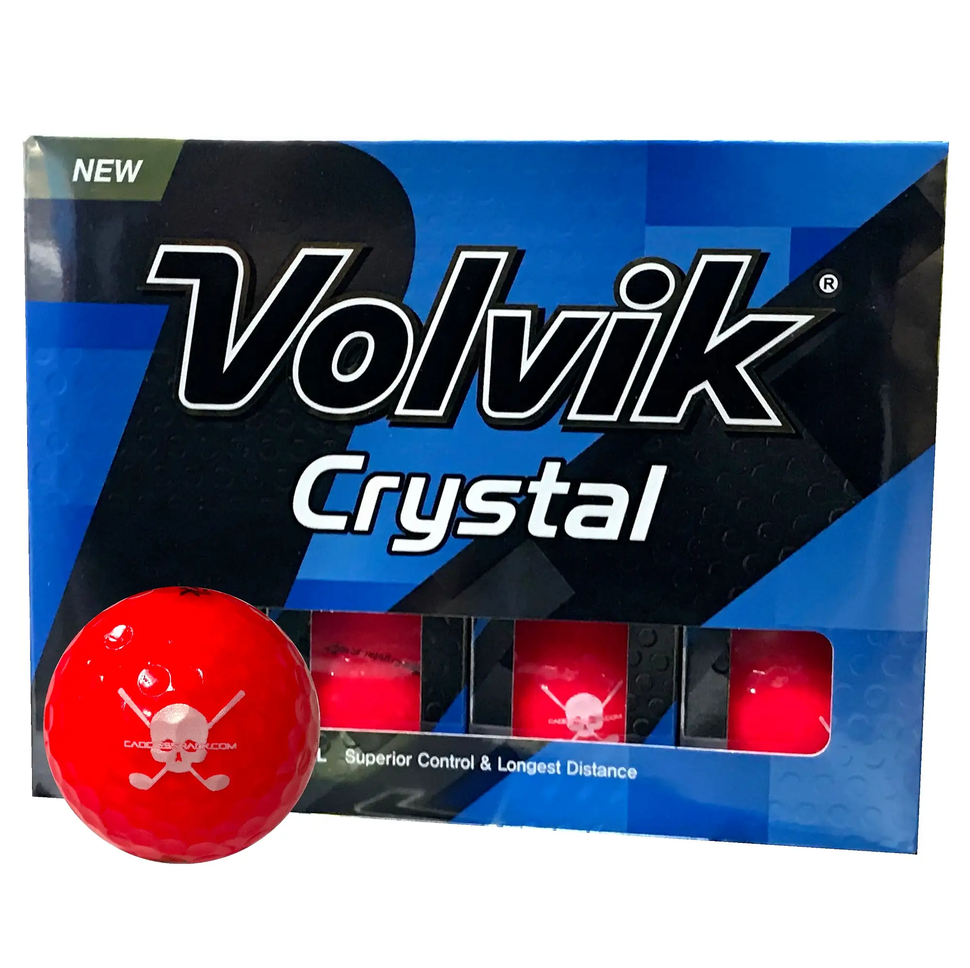 CaddiesShack Custom Jolly Rogers Skull & Crossbones Volvik Crystal Golf Balls