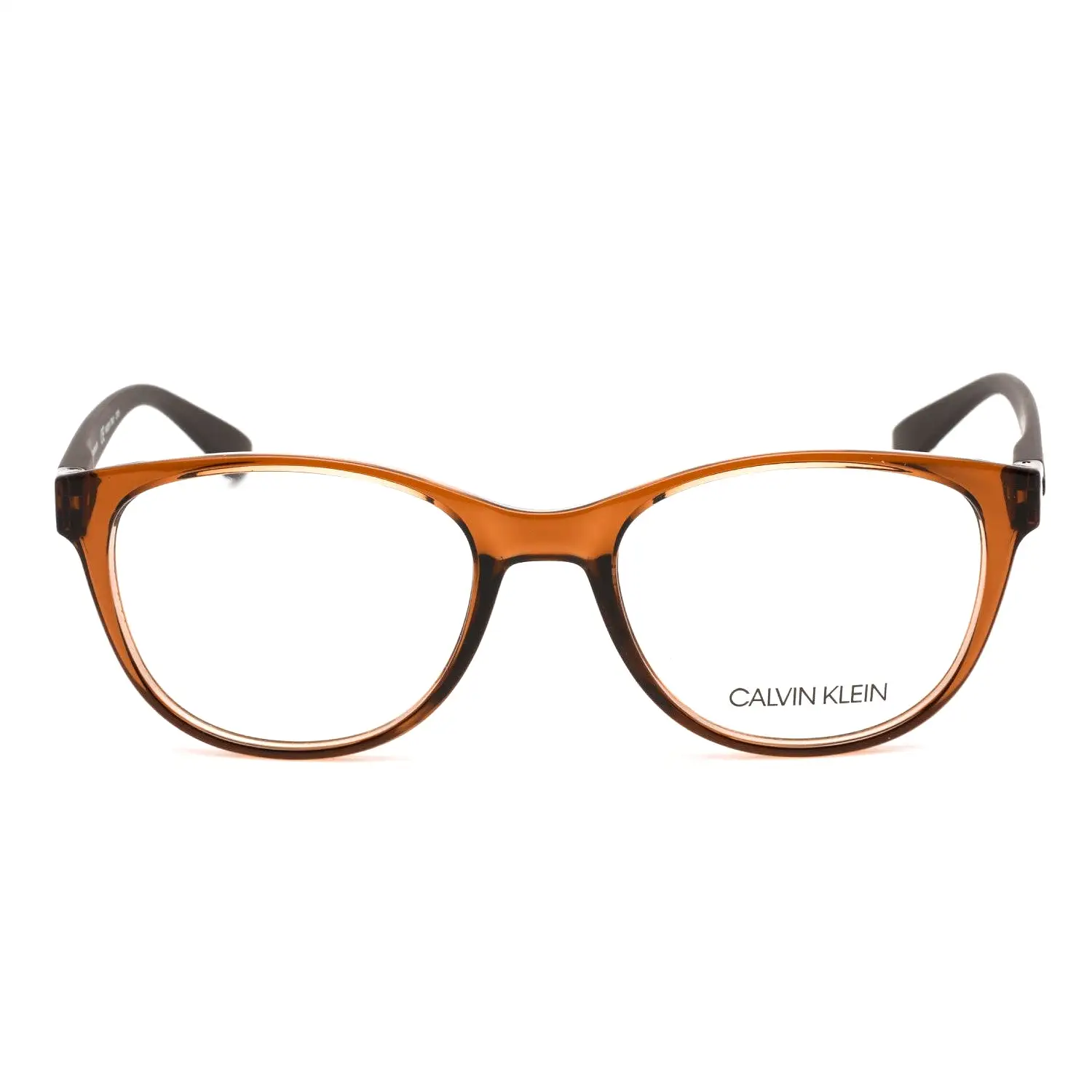 Calvin Klein CK19572 Eyeglasses CRYSTAL AMBER/Clear demo lens