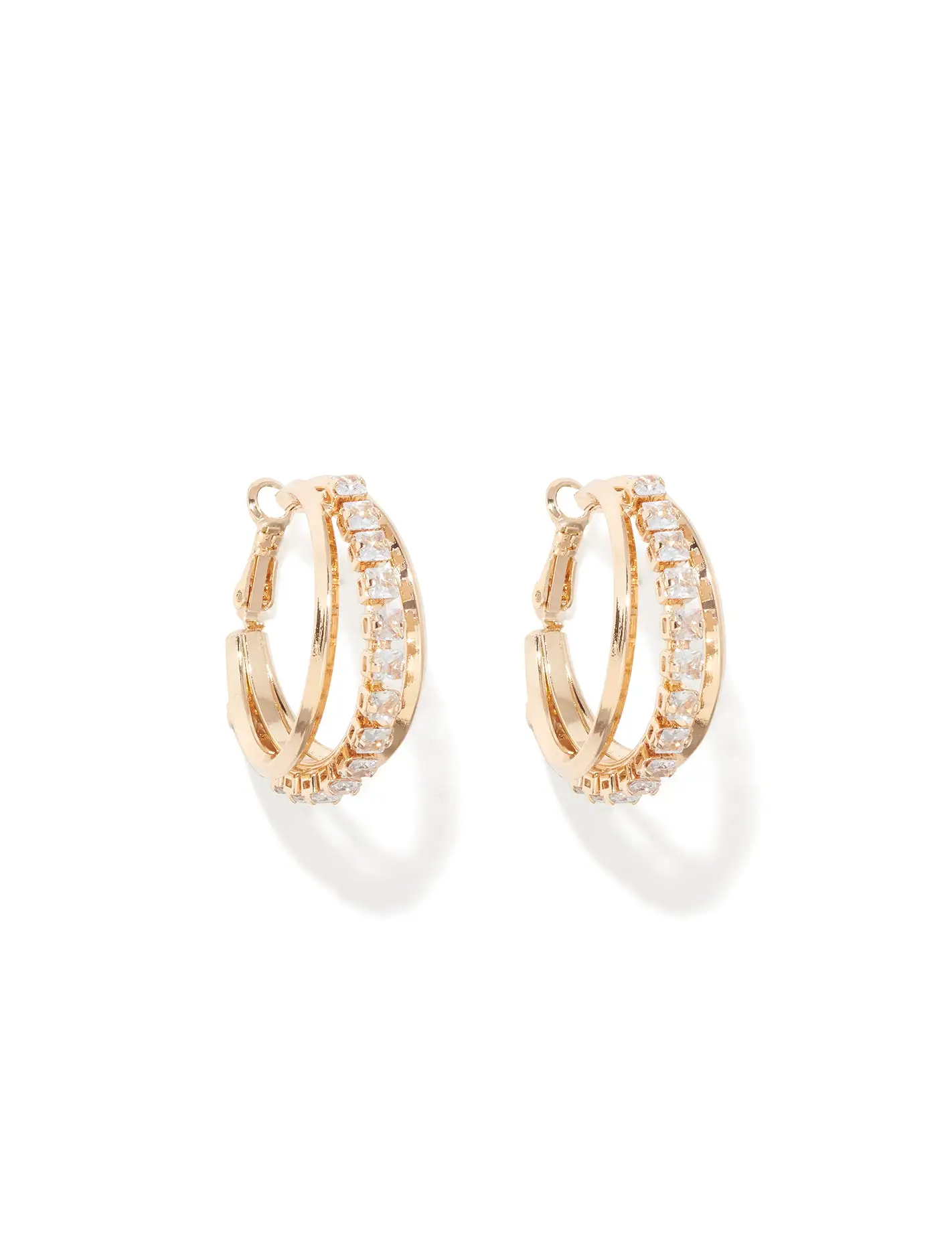 Cameron Cuboc Zirconia Stone Hoop Earrings