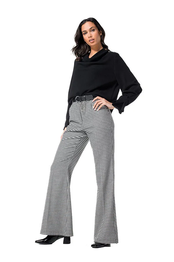 Caroline Biss HOUNDSTOOTH BOOTCUT TROUSERS