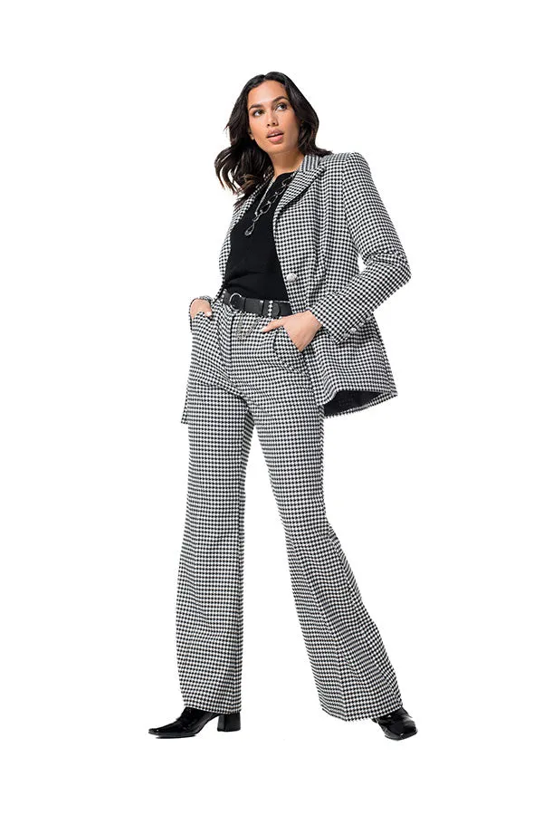 Caroline Biss HOUNDSTOOTH BOOTCUT TROUSERS