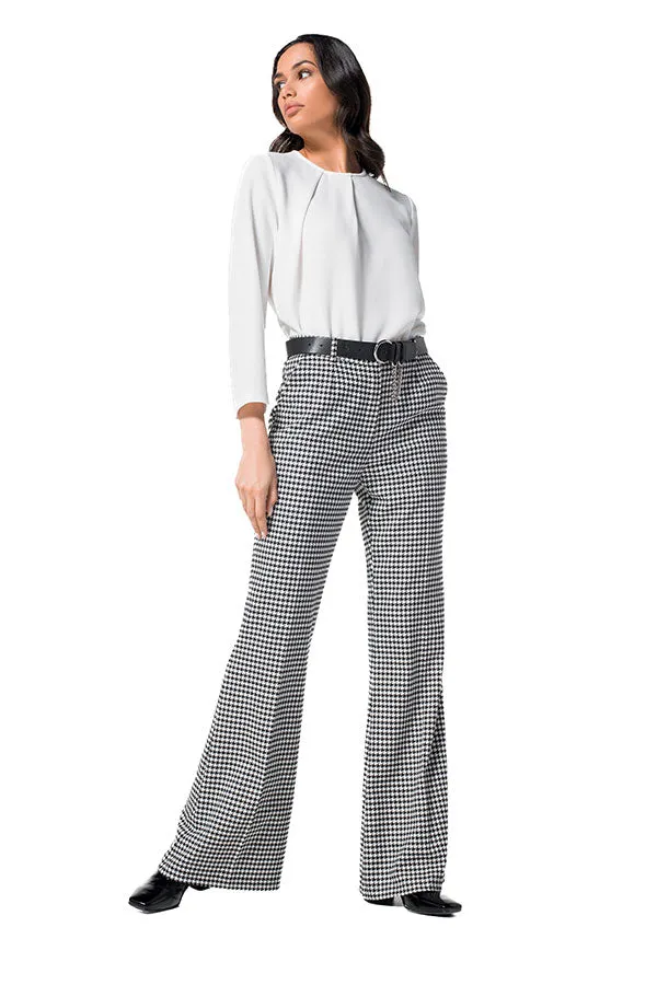 Caroline Biss HOUNDSTOOTH BOOTCUT TROUSERS