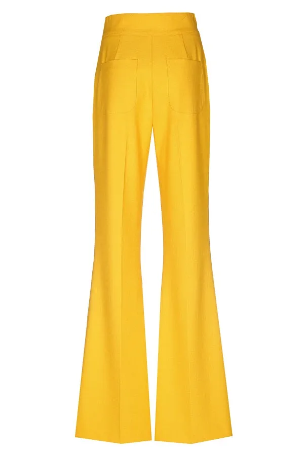 Caroline Biss YELLOW BOOTCUT TROUSERS