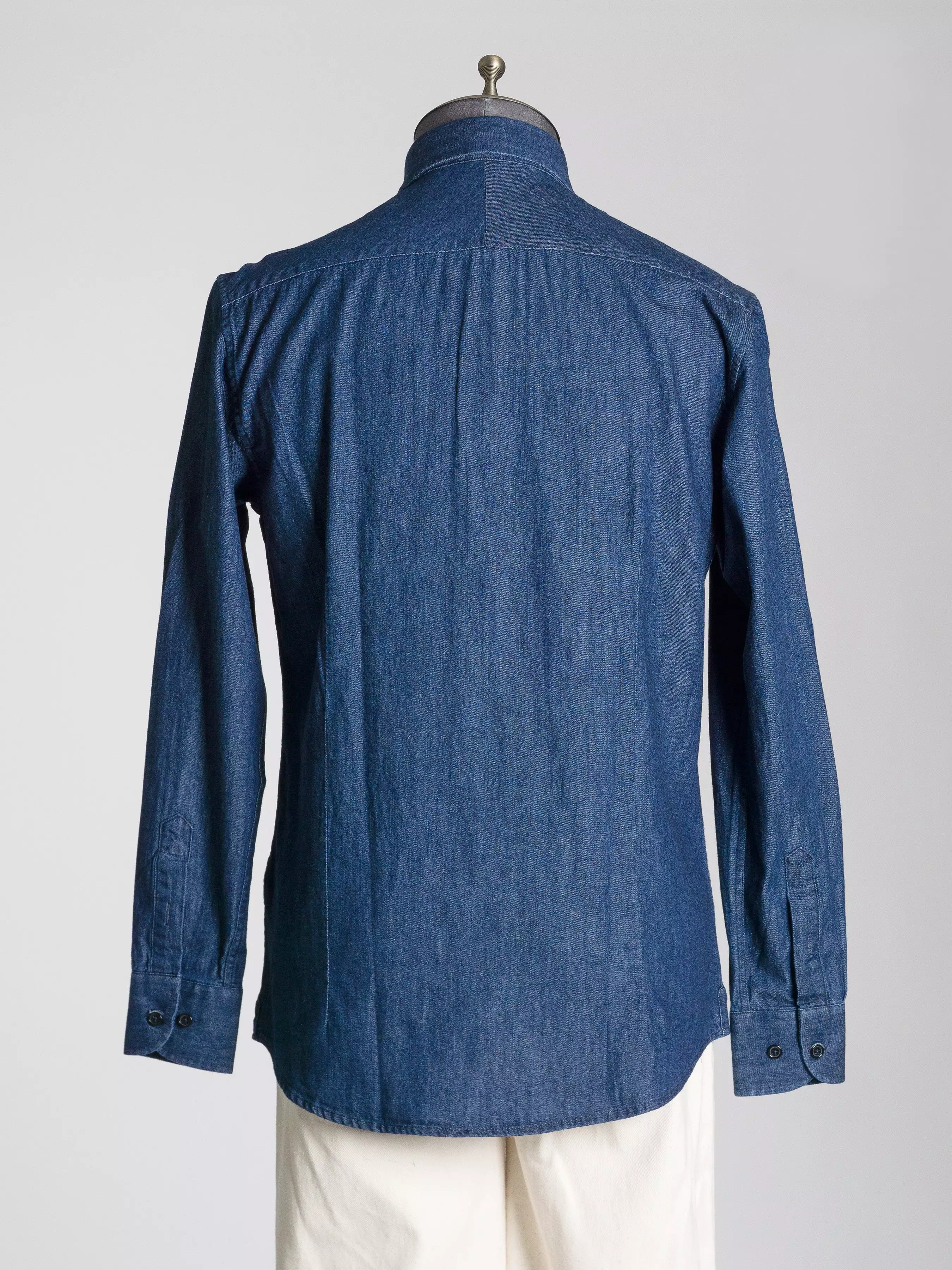 Chambray Shirt - Dark Blue Windsor Collar