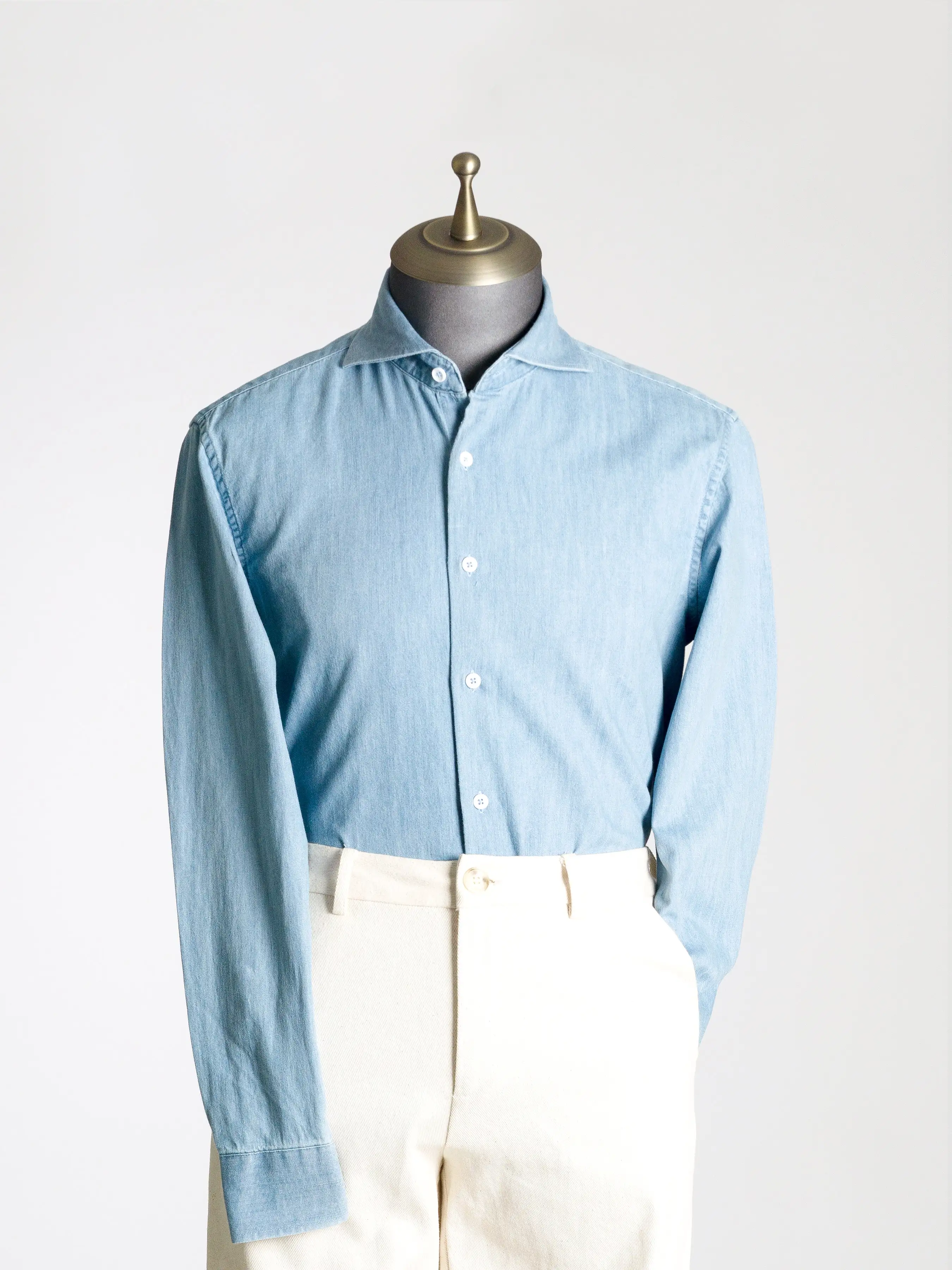 Chambray Shirt - Light Blue Windsor Collar