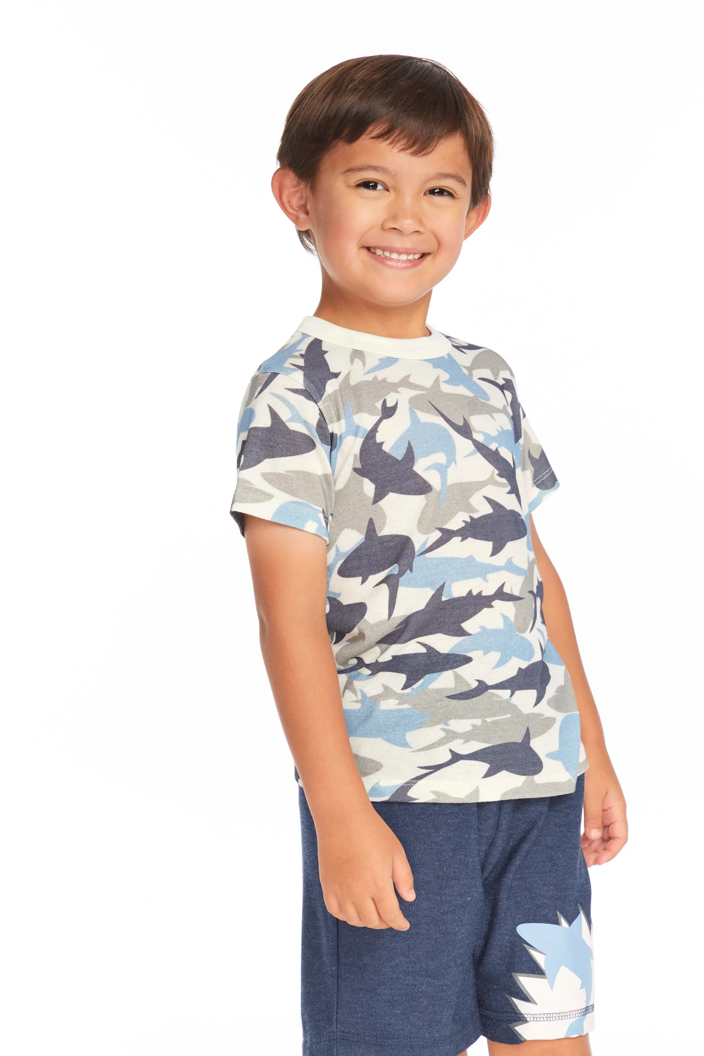 Chaser All Over Camo Shark Boys S/S Tee