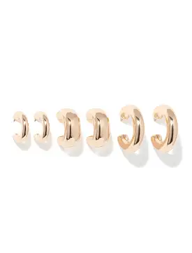 Cindy Chunky Hoop Earrings Multi Pack