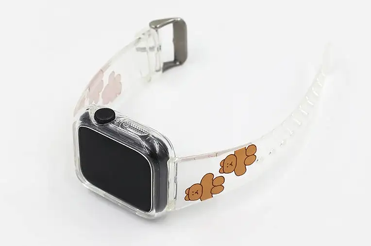 Clear Apple Watches Straps For 38-40mm TPU Bands Cute Characters Print