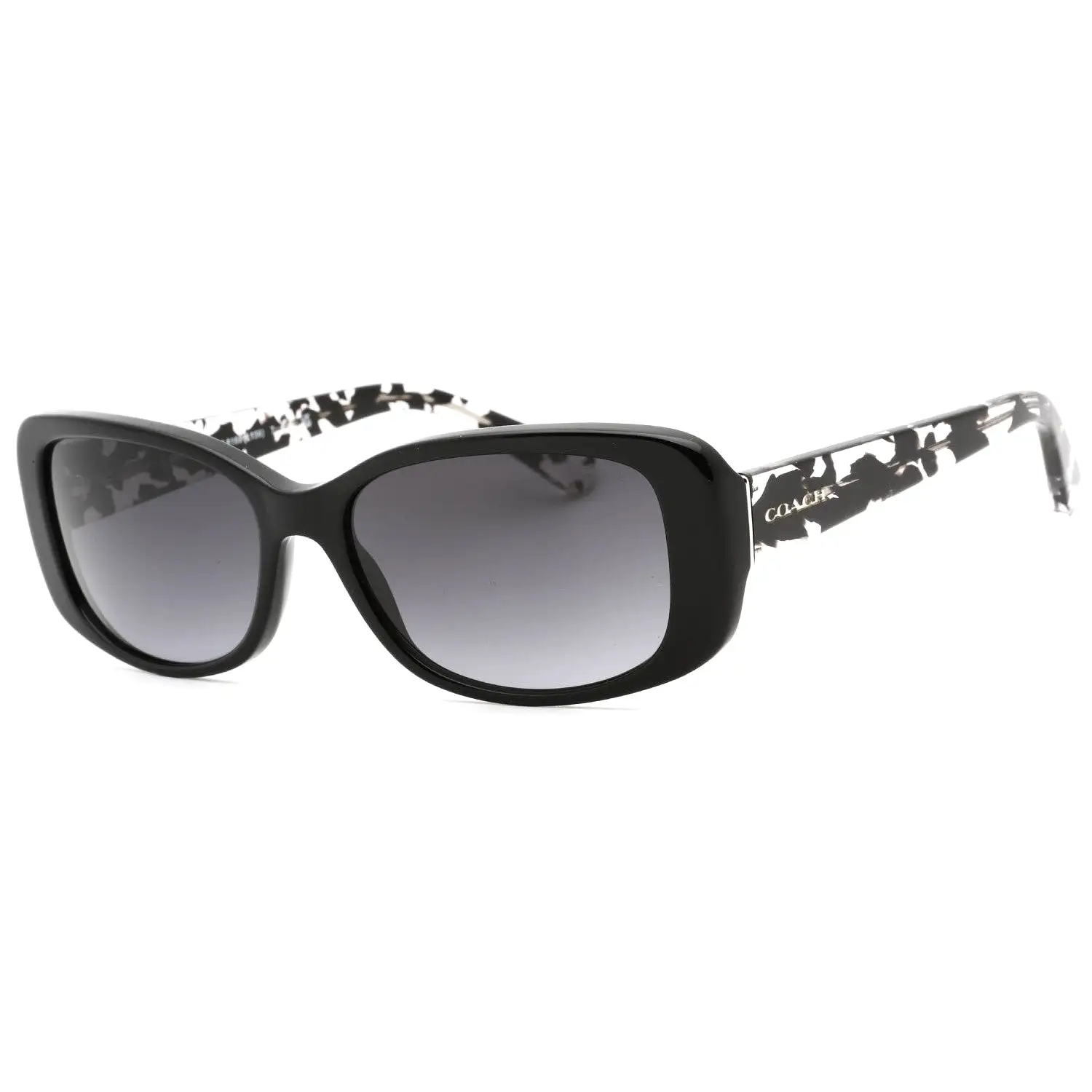 Coach 0HC8168 Sunglasses Black Crystal Mosaic/Light Grey Women's